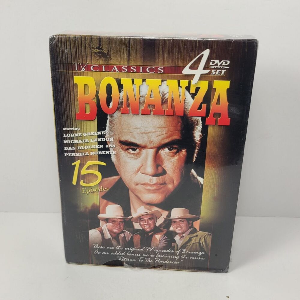 Bonanza (DVD, 1999, 4-Disc Set) Brand new factory sealed 15 episodes for DVD set